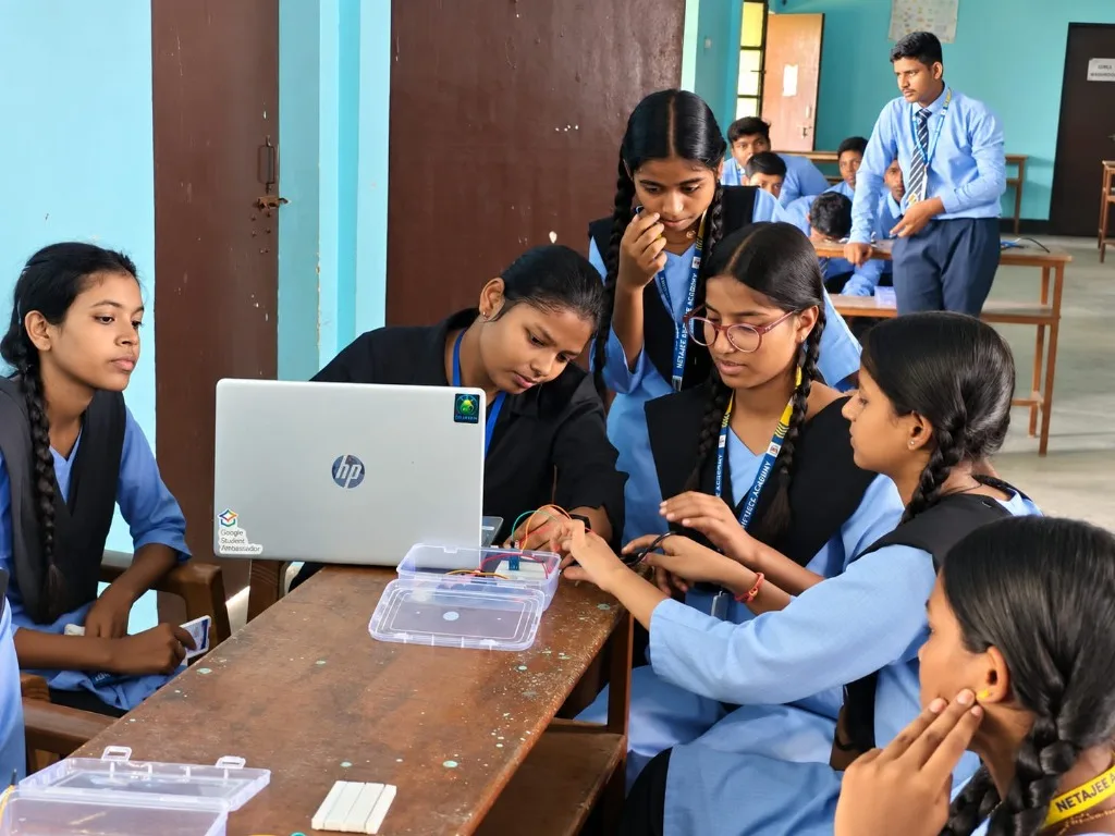 Students testing sensor circuits for Lab Setup